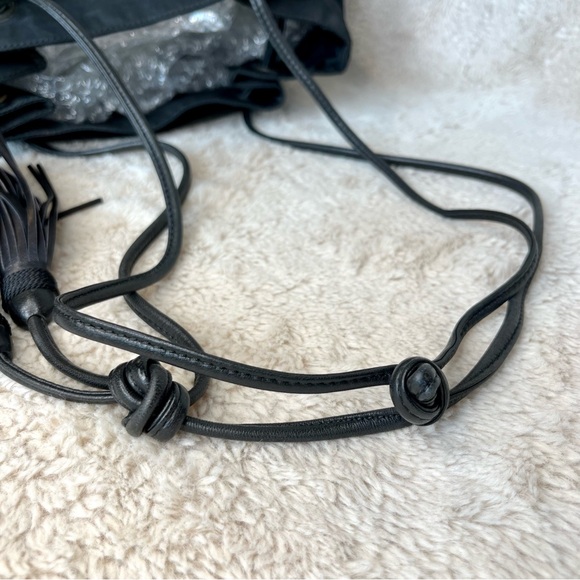 RARE Prada Black Nylon Tassel Drawstring Shoulder Bag - Picture 13 of 17